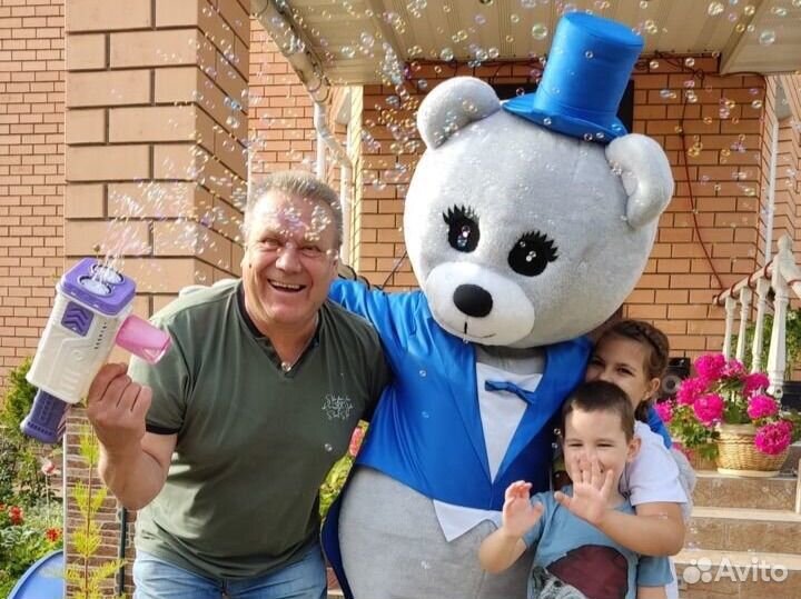 Мишка поздравление ростовая кукла на праздник