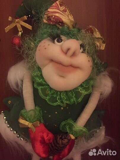 Кукла ручной работы для интерьера «Ёлка»