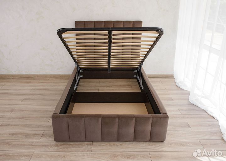 Кровать 120х200 с подъемным механизмом кофе