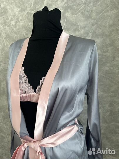 Атласная пижама 3 в 1 со штанами и рубашкой