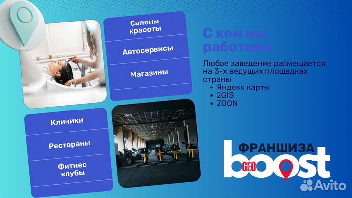 Франшиза GeoBoost продвижение на геосервисах