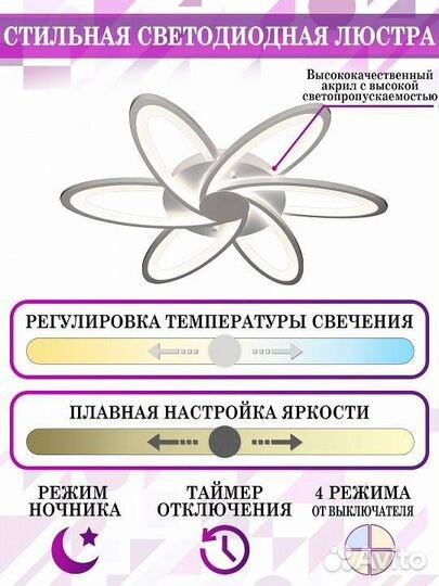 Потолочная люстра Natali Kovaltseva SMART home LED lamps 81217