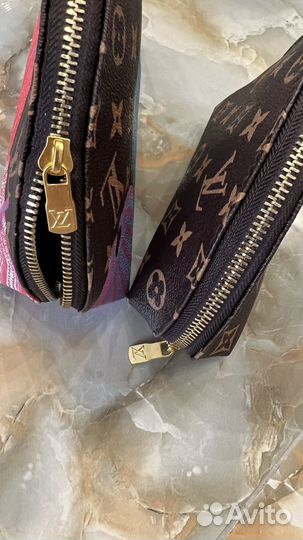 Косметичка louis vuitton из канвы и кожи 4 в 1