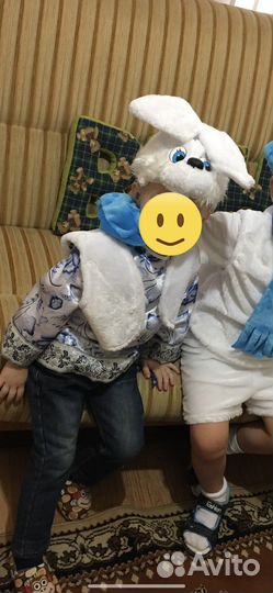 Новогодний костюм зайца в русском народном стиле