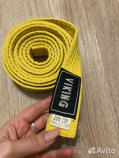 Пояс для кимоно желтый