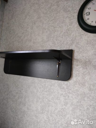 Полки с креплениями чёрные 2штуки