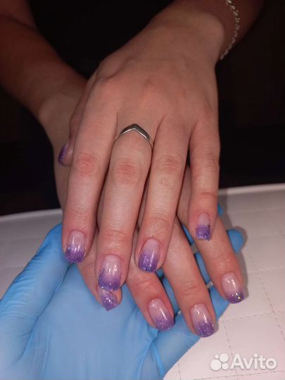Маникюр с покрытием гель-лак, наращивание