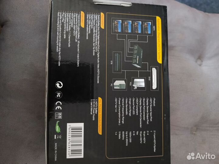 Разветвитель hdmi 1х2 hdtv splitter