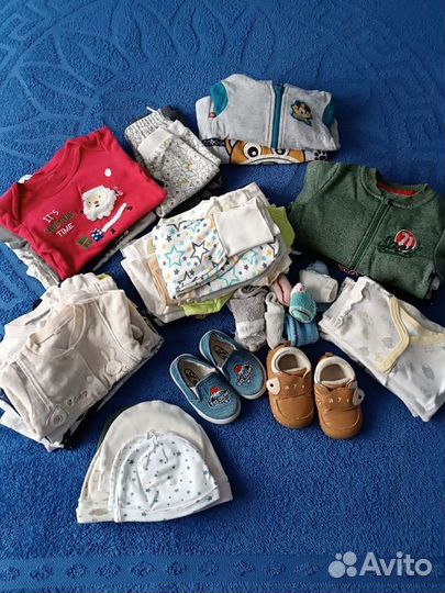 Детские вещи пакетом от 0 до года для мальчика