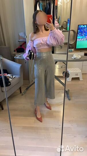 Блуза топ и брюки Zara с пайетками