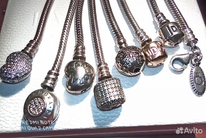 Пандора 925ale кольцо шарм браслет