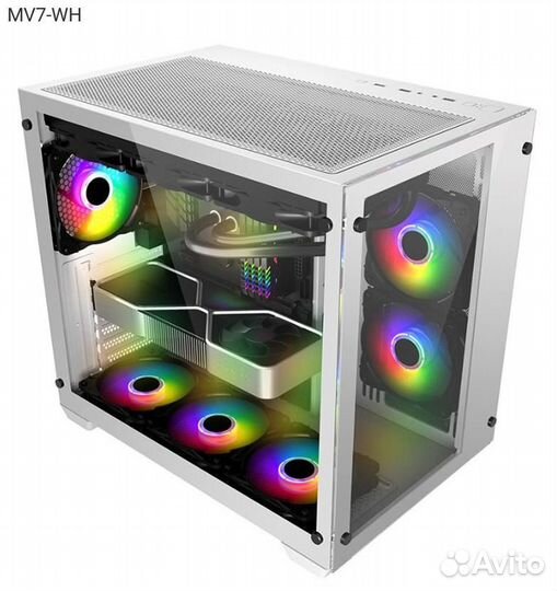 Корпус 1stplayer megaview MV7 Miditower Без бп бел