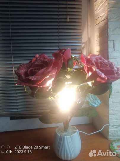 Роза из фоамирана.Светильник