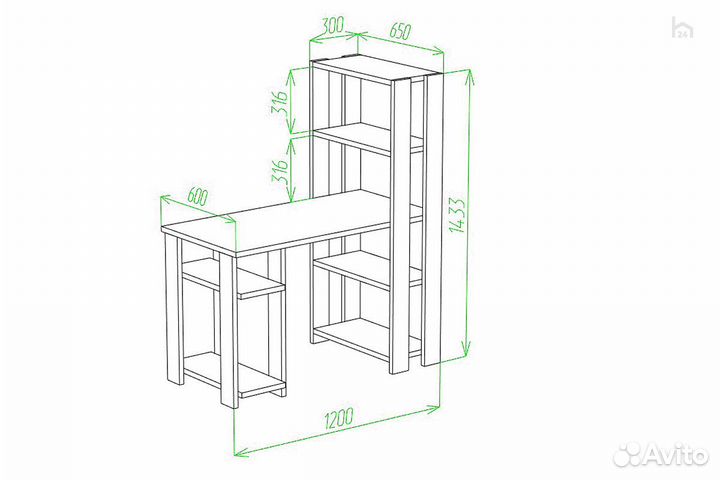 Стол компьютерный Slim стн-145/120 Н