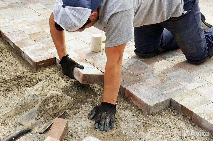 Укладка брусчатки плитки