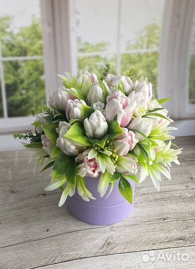 Букет тюльпанов из мыла (27 тюльпанов)