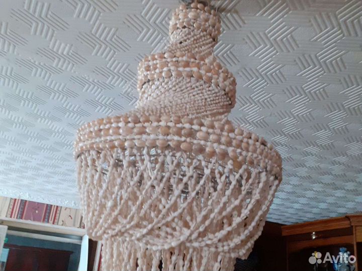 Торшер из ракушек ручная работа