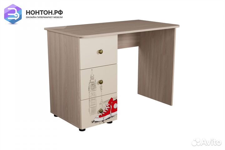 Письменный стол Мийа-3А ясень шимо светлый / бежев