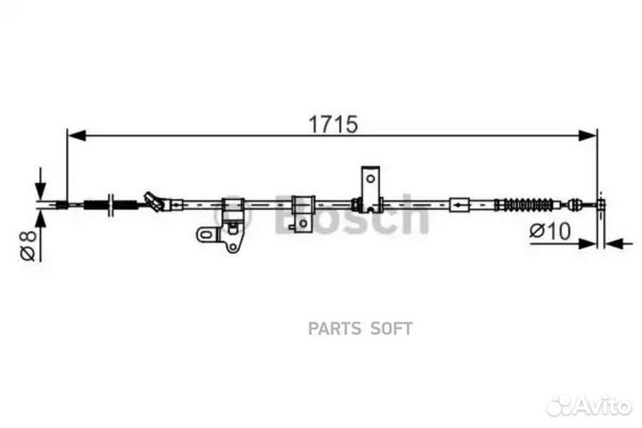 1987482348 Bosch Трос стояночного тормоза зад прав