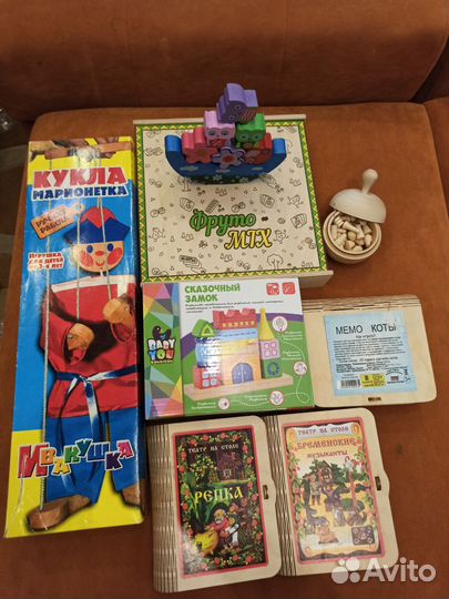 Игры дерево развив. сортер, Мемо, кукольный театр
