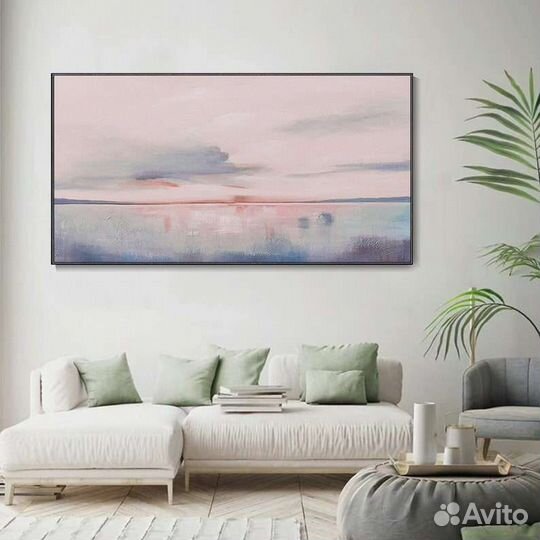 Картина маслом на подрамнике Розовый закат