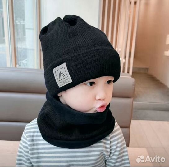 Комплект шапка и снуд для мальчика девочки