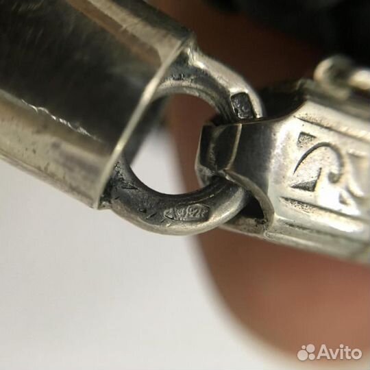 Кожаный гайтан на шею, 60 см серебро