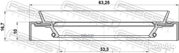 Сальник дифференциала 35x63x10/16.5 Toyota RAV4