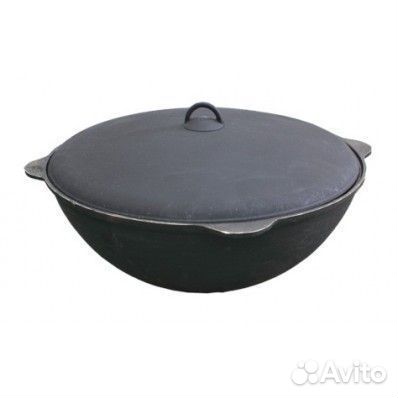 Казан чугунный 40 л с крышкой. Россия