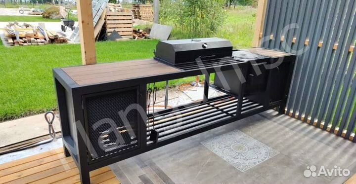 Мангал с печью под казан