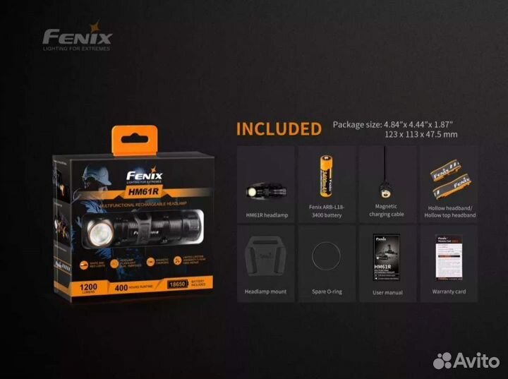 Налобный многофункциональный фонарь Fenix HM61R