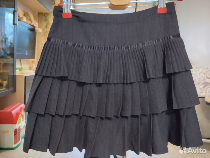 Юбка школьная синяя 134-140