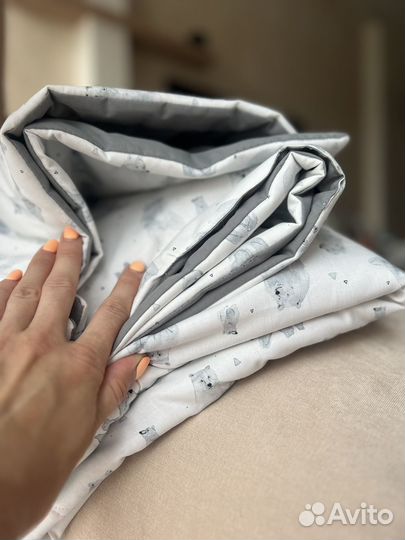 Новое Льняное одеяло 3-6лет (140х110)