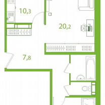 2-к. квартира, 63,3 м², 13/17 эт.