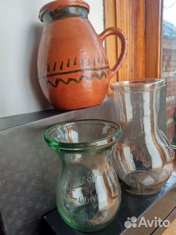 Крынки стекло СССР 2 шт