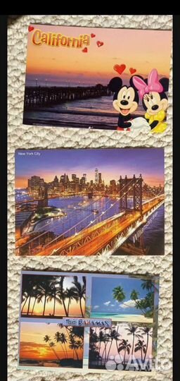 Почтовые открыки Майами, Нью-Йорк, Берлин и др