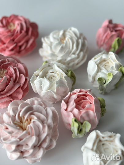 Цветы из зефира ручной работы