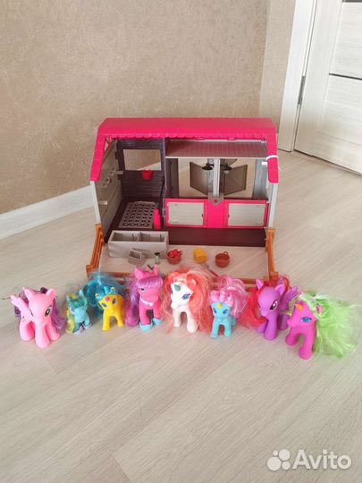 Конюшня lori для барби + лошадки my little pony