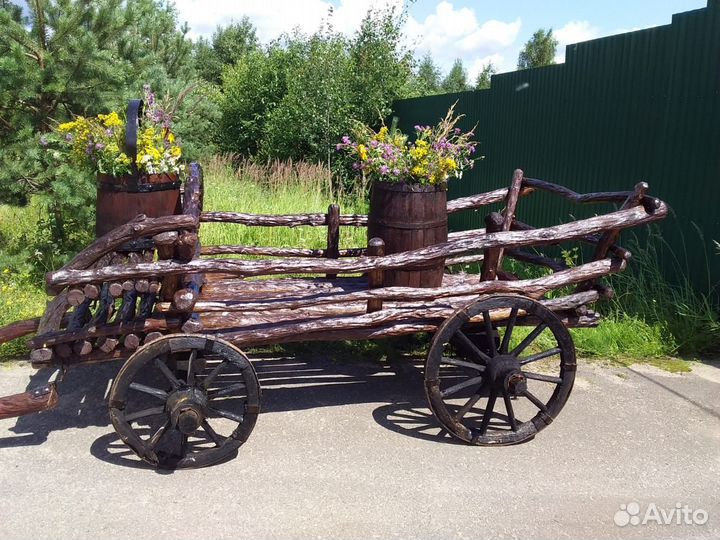 Телега деревянная