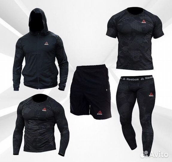 Рашгард мужской комплект 5 в 1 Reebok