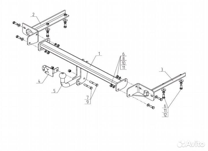 Фаркоп тсу ваз Vesta SW / SW Cross 2017
