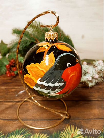 Ёлочный шар ручной работы стеклянный