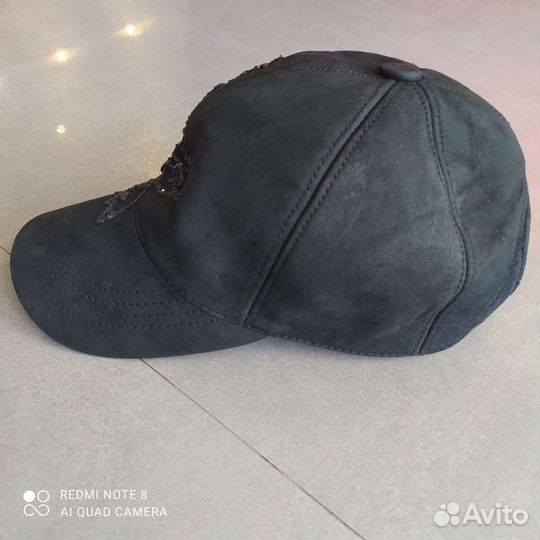 Кепка- бейсболка натуральная замша