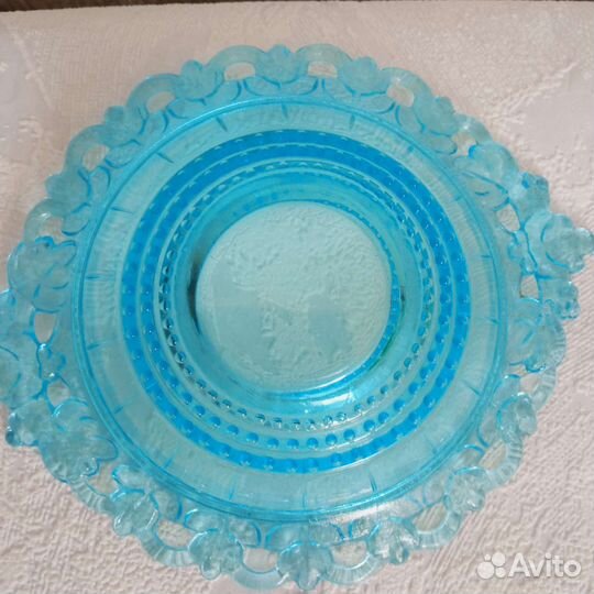 Ажурная конфетница Винтаж Стекло СССР