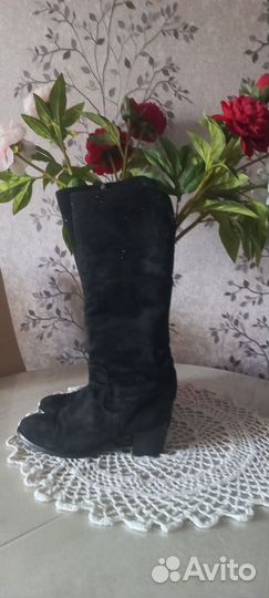 Сапоги 40р замша с натуральной ручной внутри