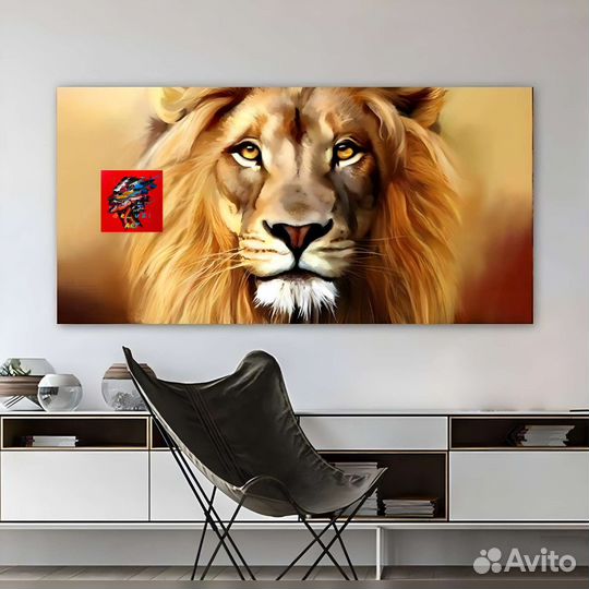 Современная картина лев львица семья