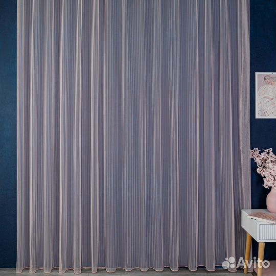 Плиссе тюль цвет пудра