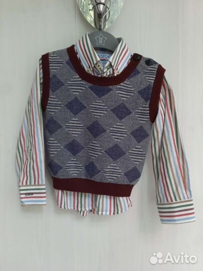 Комплект рубашка и жилетка 86 размер