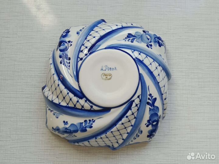 Блюдо фарфор гжель