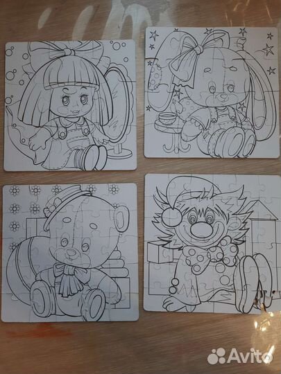 Пазл 4 в 1 для малышей + раскраска